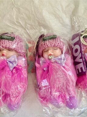 ‘LOVE' PURPLE Plush Bag Purse Charm Hook & Keychain Gold Hardware *1 Piece
